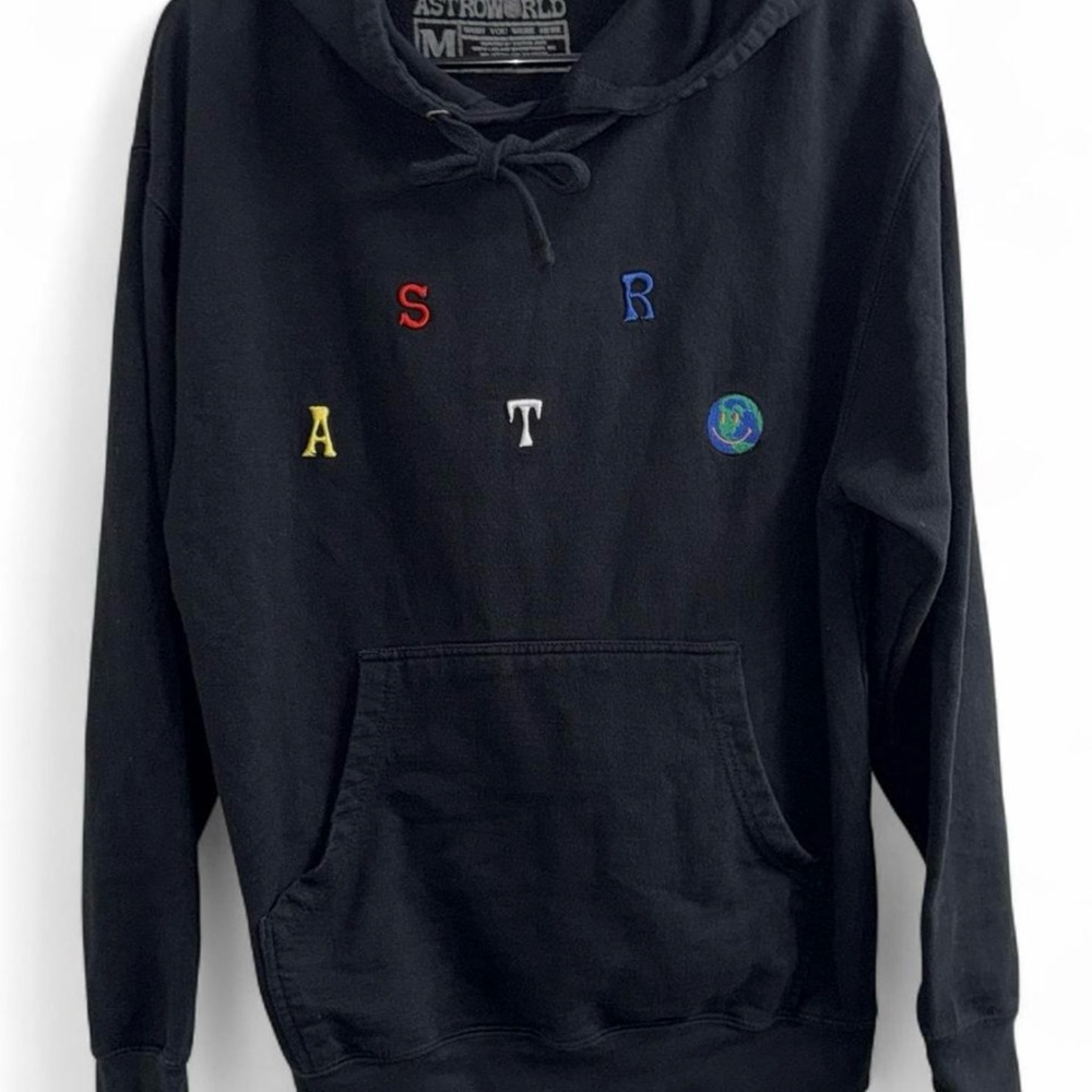 ASTROWORLD Black Hoodie with Multicolor Accents Size Medium